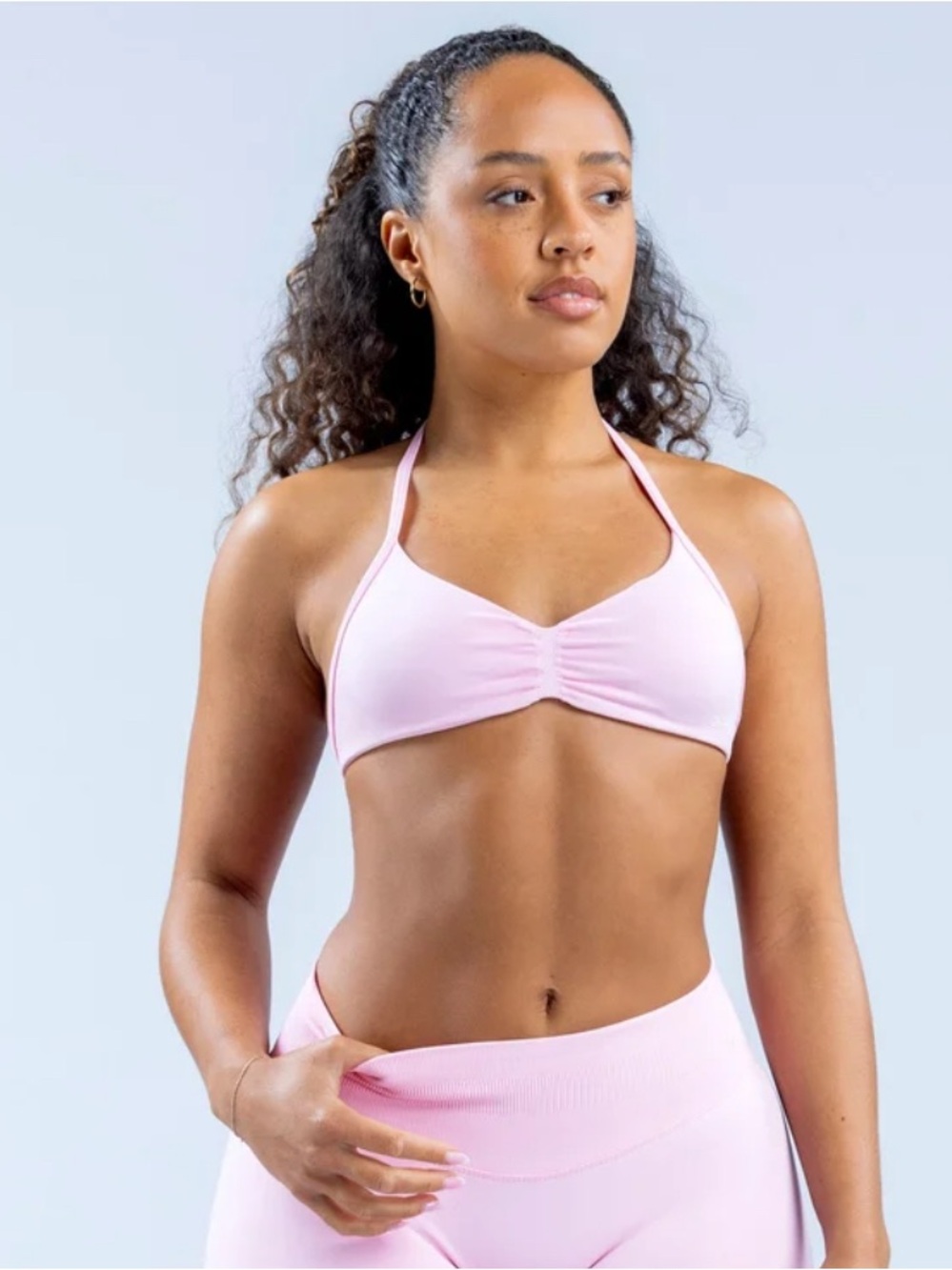 DFYNE Impact Strappy Bra Light Rose Pink SMALL NWT